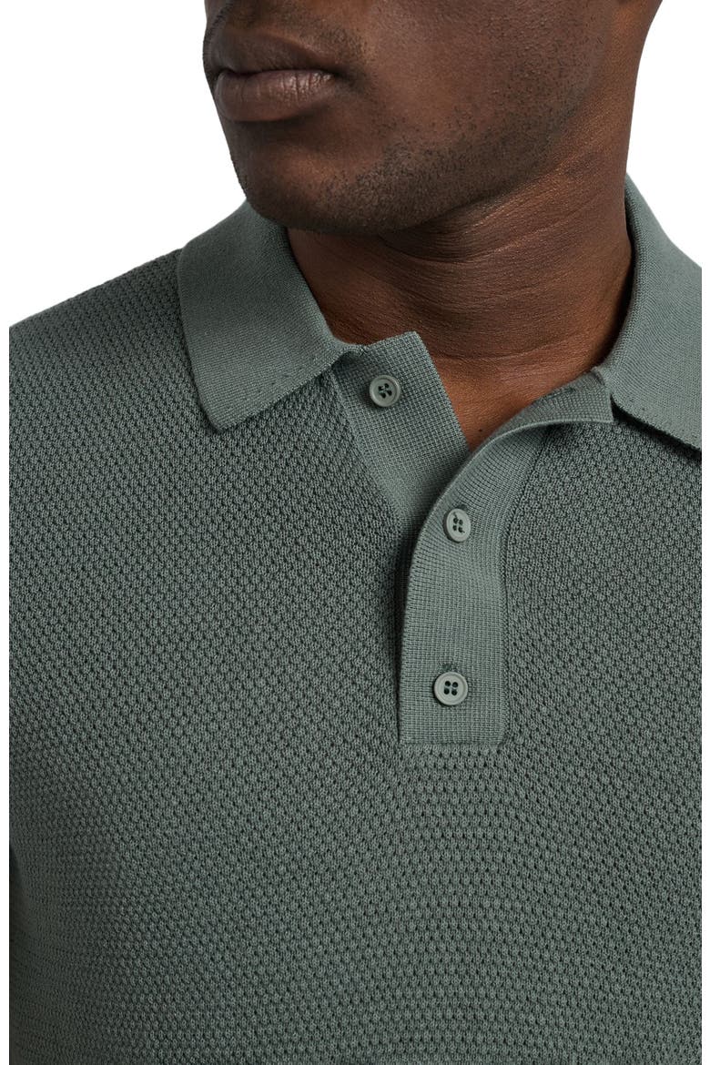 Cotton Textured Knit Polo, Alternate, color, AGAVE