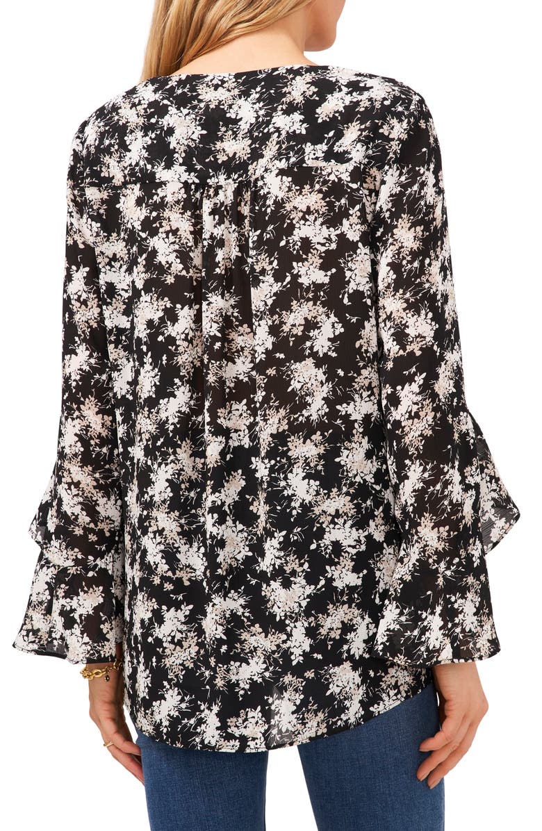 Vince Camuto Floral Ruffle Cuff Blouse, Alternate, color, 