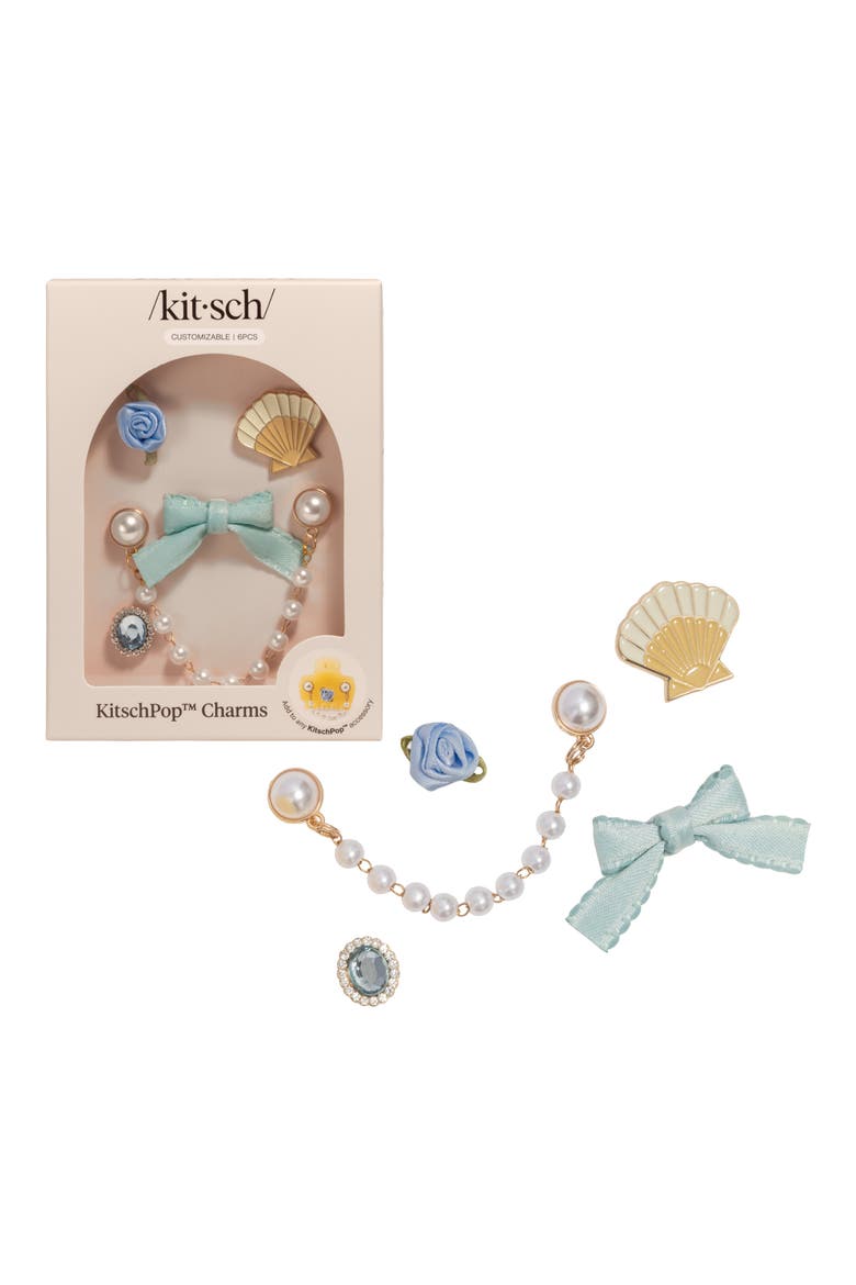Set of 6 KitschPop™ Clip Charms, Main, color, COASTAL