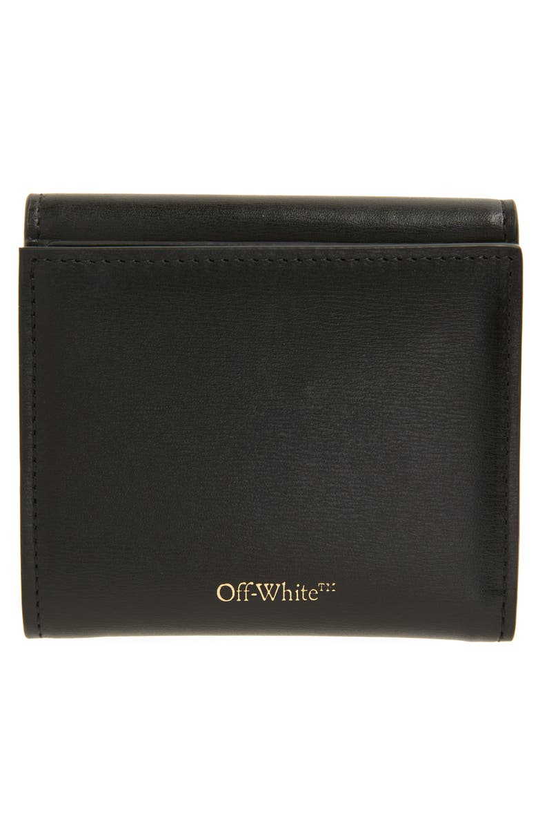 Off-White Jitney Life's Work Quote Leather French Wallet, Alternate, color,