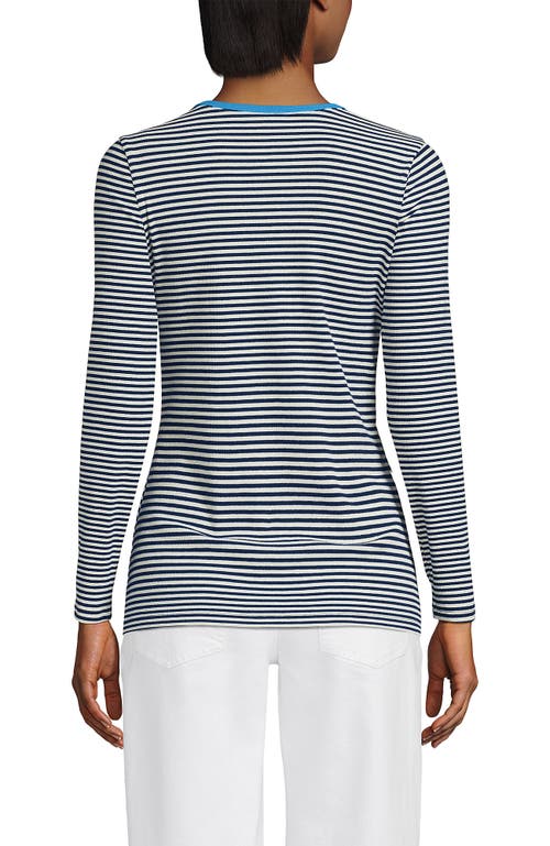 Lands' End Cotton Rib T-shirt In Blue