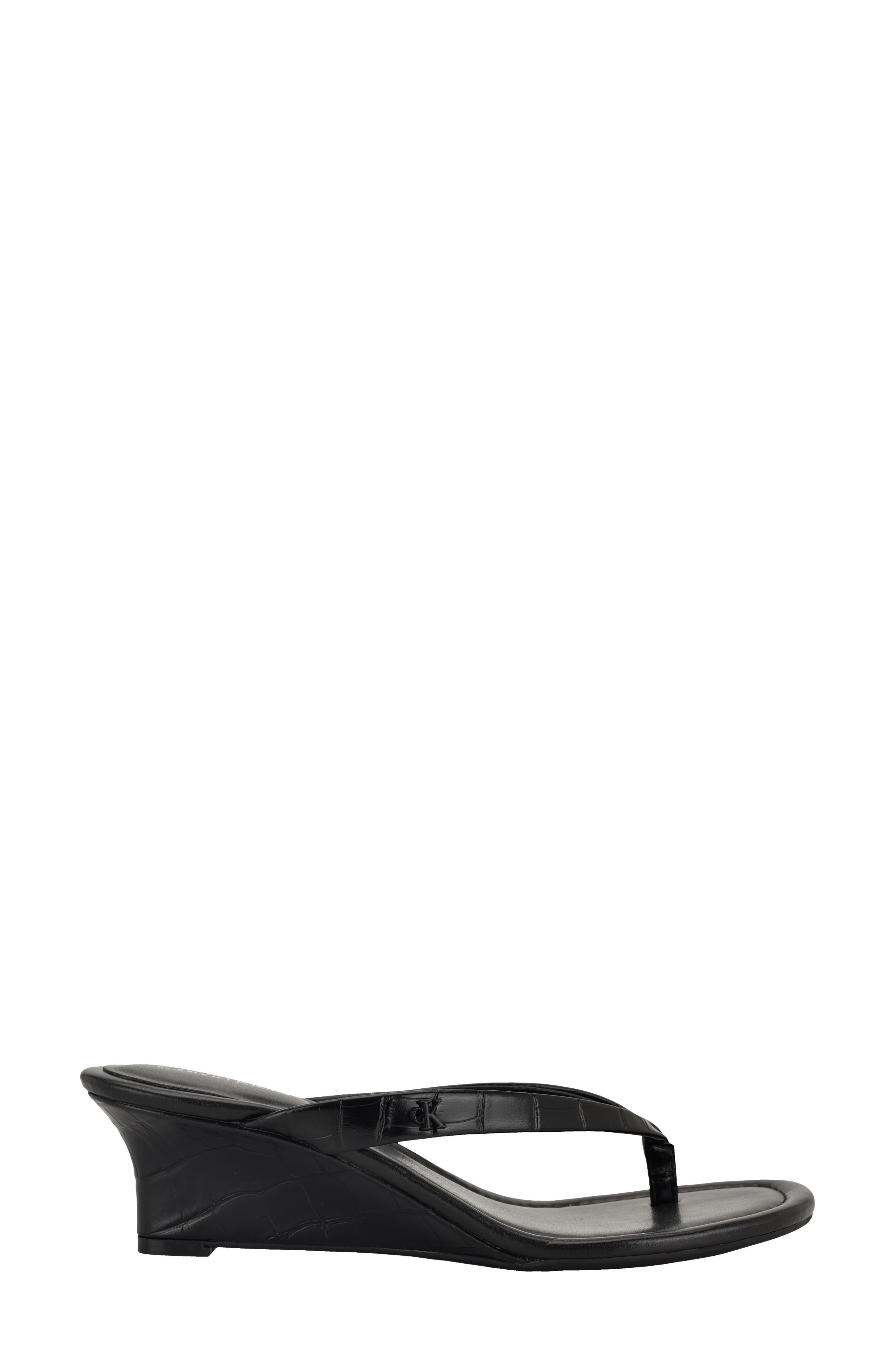 Calvin Klein Maggy Wedge Slide Sandal, Alternate, color, Black