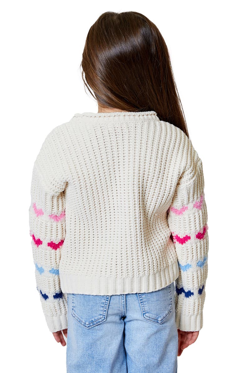 Design History Kids' Heart Long Sleeve Sweater, Alternate, color, Tan Suede