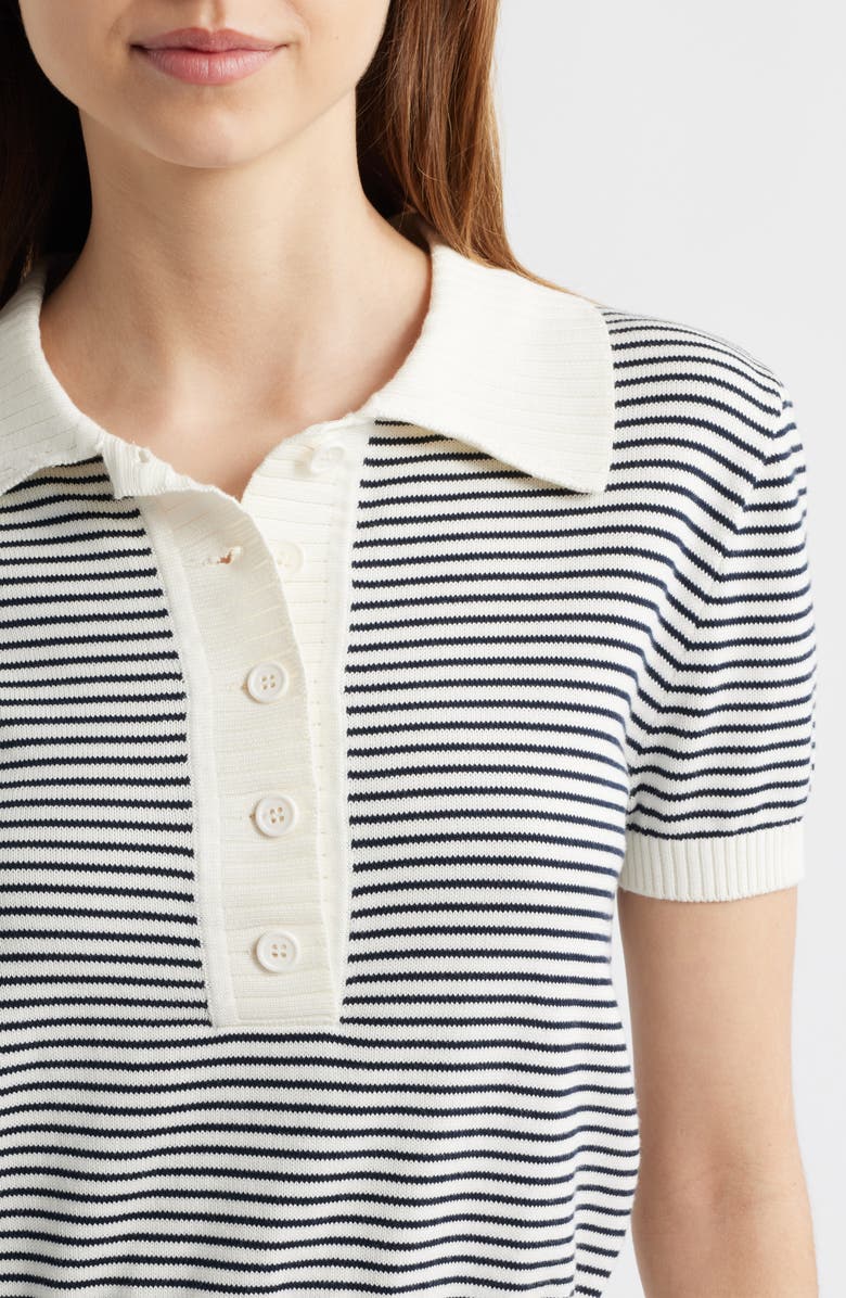 FRAME The Graduate Stripe Polo Sweater, Alternate, color, Navy Multi