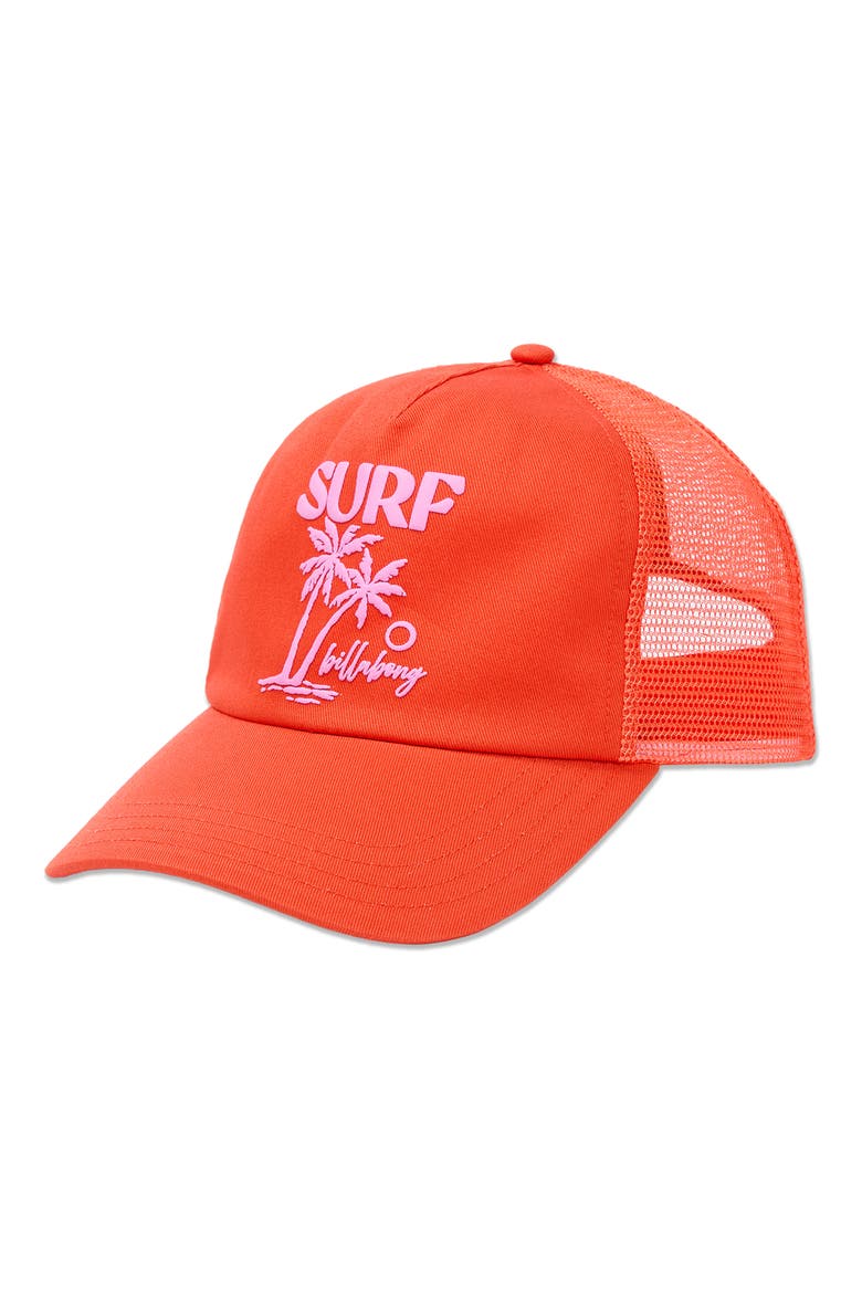 Sunday Trucker Baseball Cap, Main, color, VERMILLION ORANGE