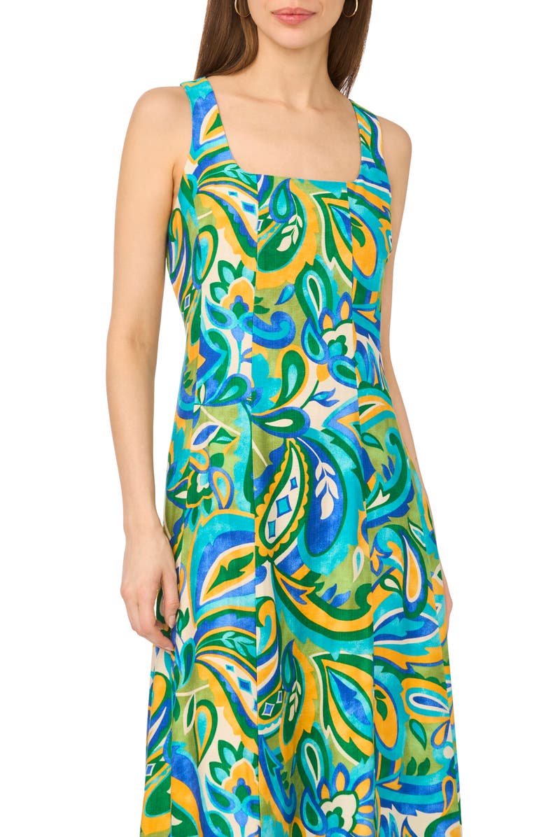 Halogen<sup>®</sup> Seamed Printed Maxi Dress, Alternate, color, Jolly Green