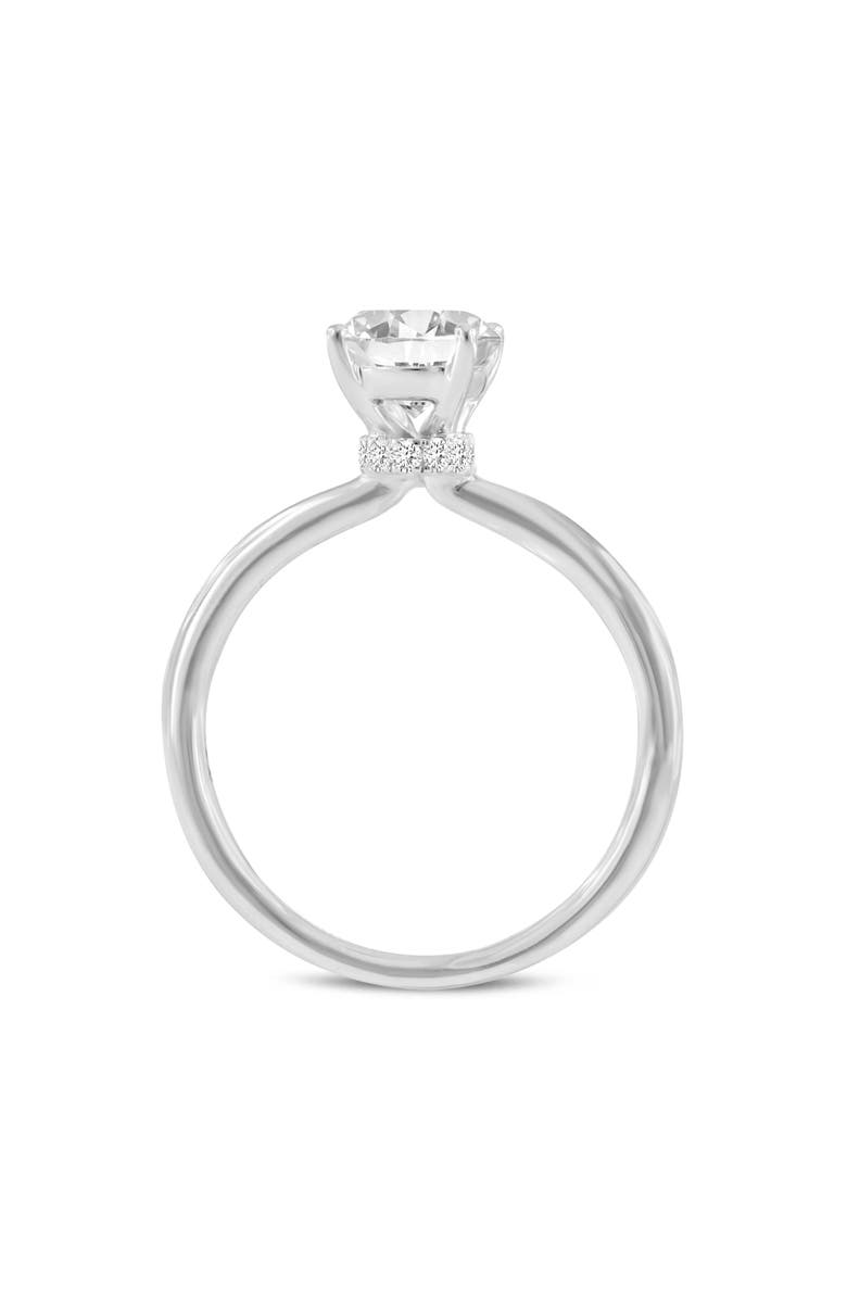 LuvMyJewelry Camilla 14K White Gold Oval Lab Grown Diamond Hidden Halo Engagement Ring - 1.75 Ct, Alternate, color, 14K White Gold