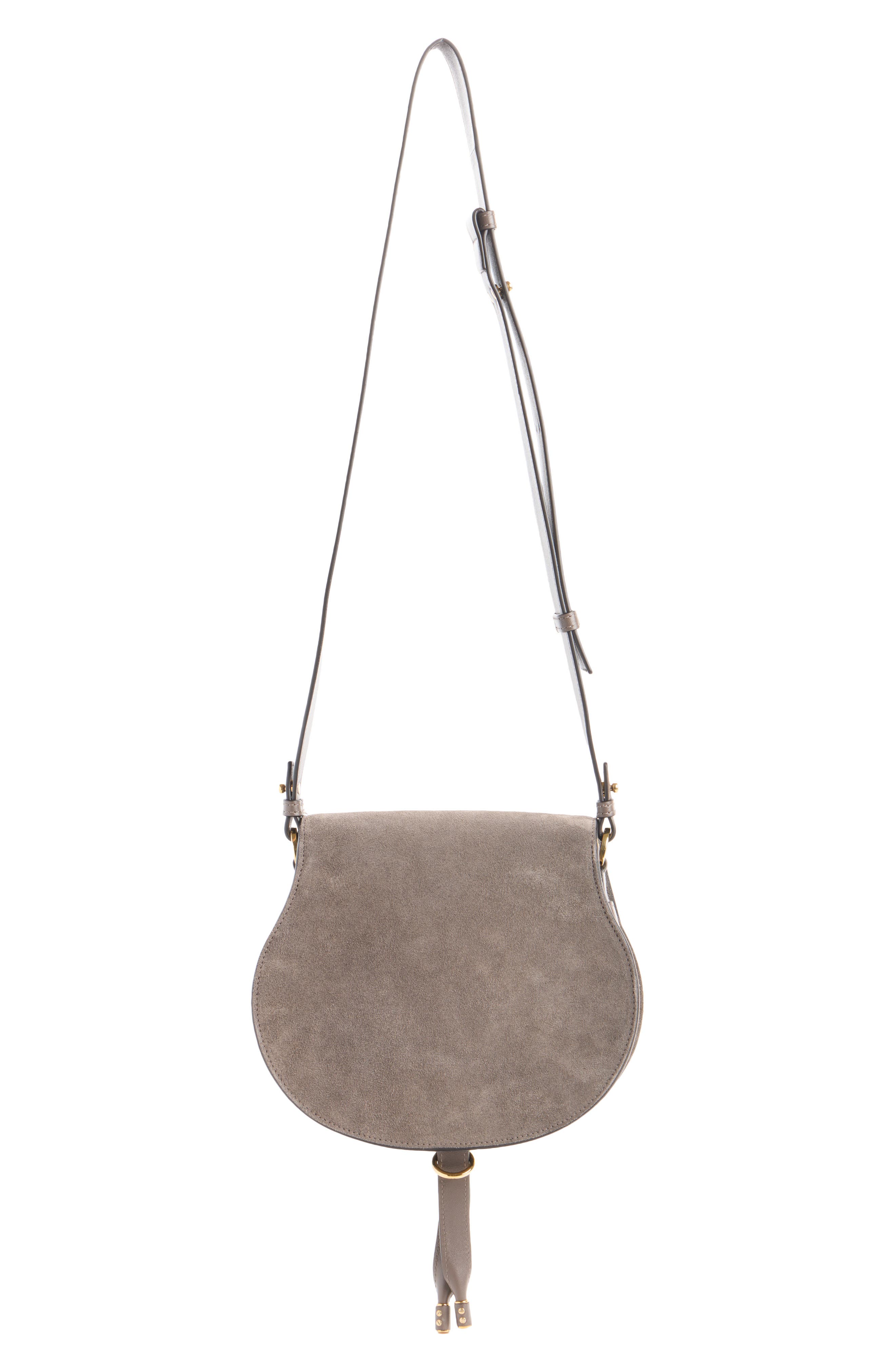 Marcie Suede Crossbody Bag, Alternate, color, NICKEL GREY