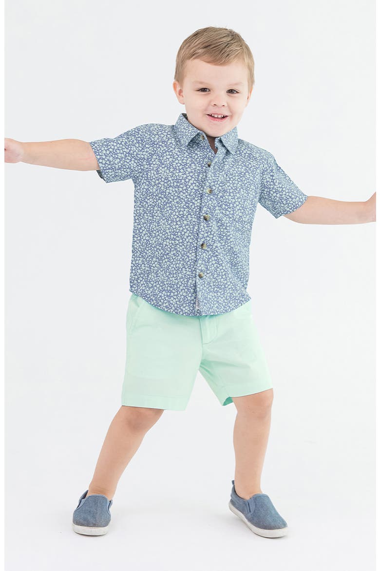 Kids' Floral Short Sleeve Cotton Button-Up Shirt, Alternate, color, SUMMERTIME FIELDS
