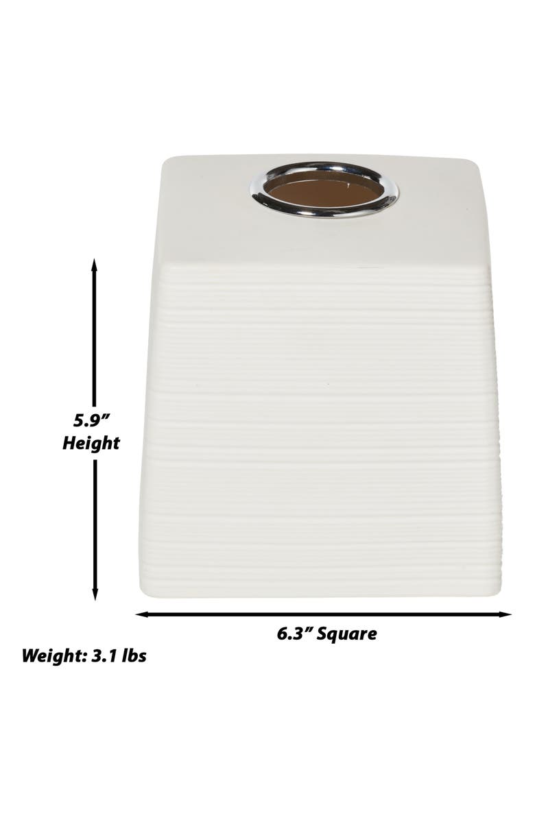 ROSELLI TRADING COMPANY Dubai Ceramic Tissue Cover, Alternate, color, White