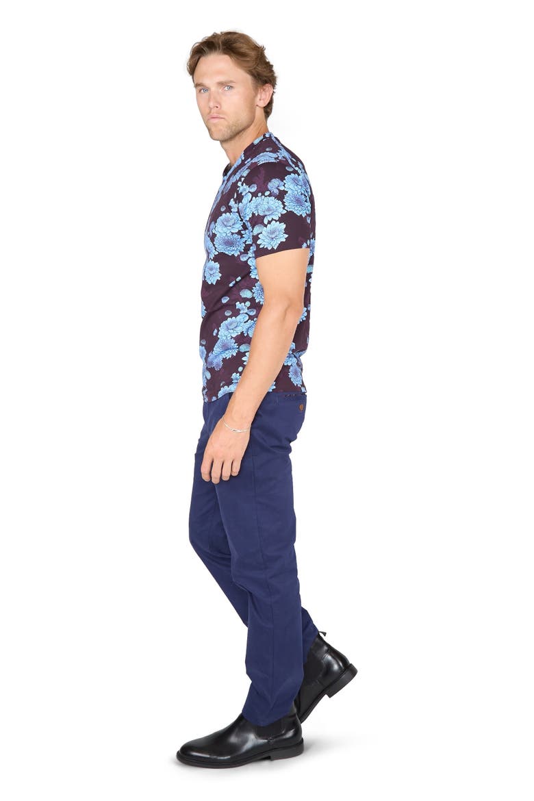Maze V-neck Tee, Alternate, color, Serious Floral Plum