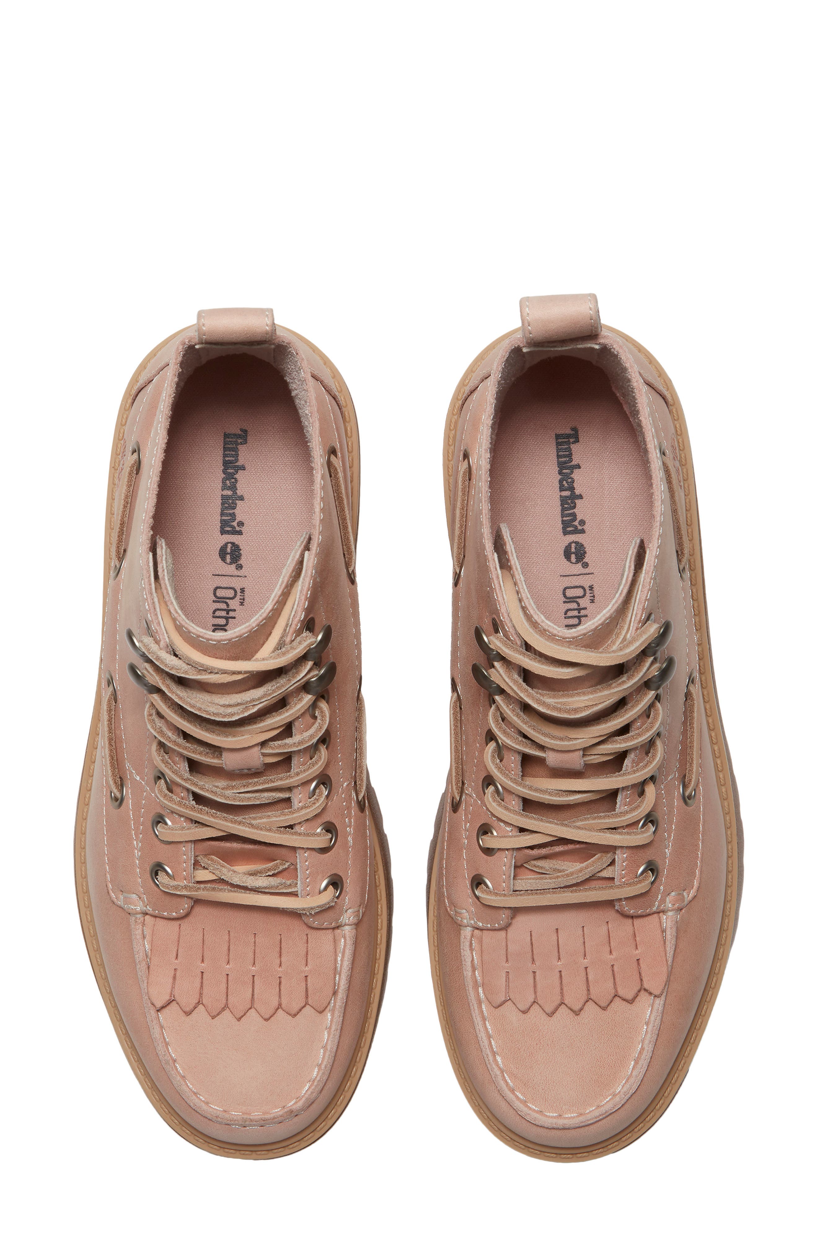 Stone Street Platform Kiltie Boot, Alternate, color, LIGHT PINK FULL GRAIN