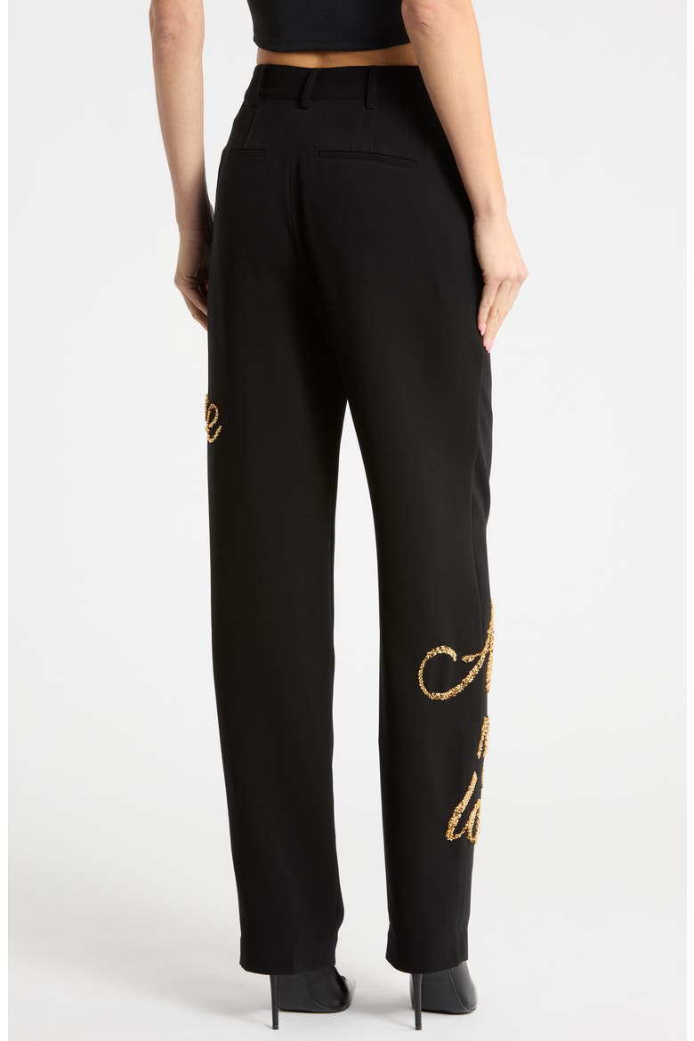 Love Letter Sequin High Waist Wide Leg Pants, Alternate, color, BLACK/ GOLD