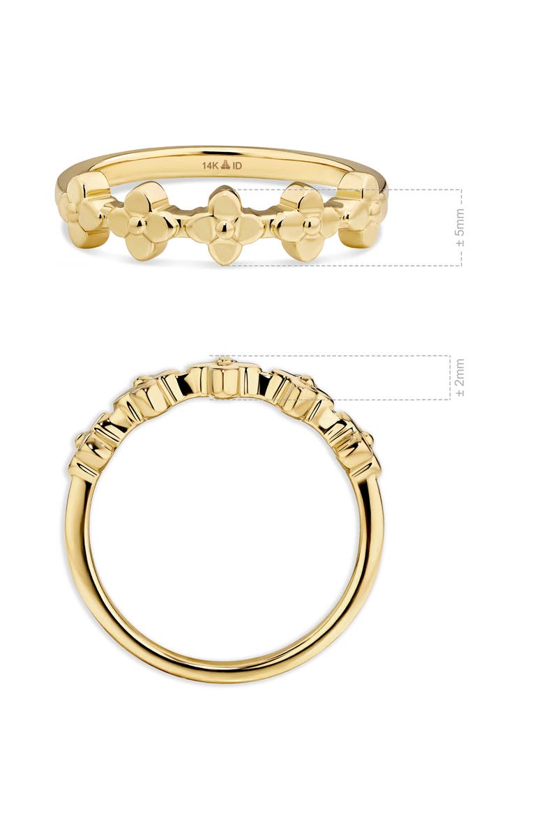 DEVATA Clover Ring in 14K Gold, 5mm, Alternate, color, Yellow Gold