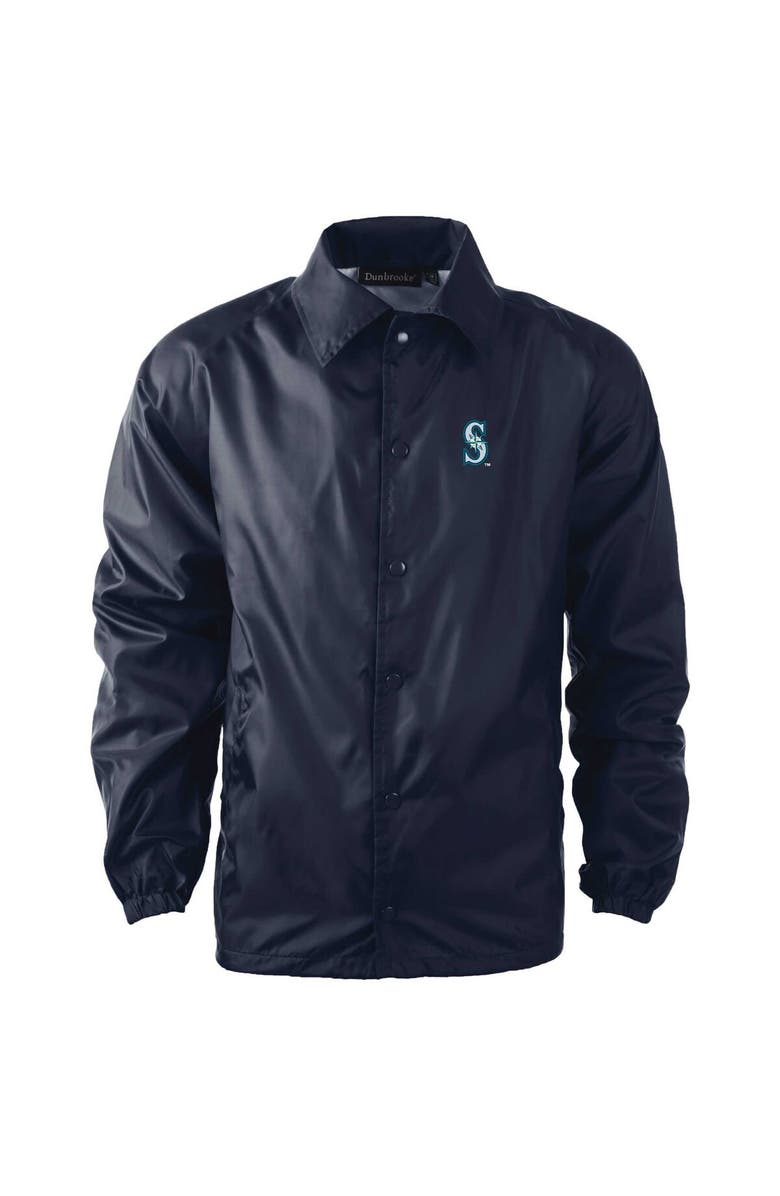 DUNBROOKE Men's Dunbrooke Navy Seattle Mariners Coach's Raglan Full-Snap Windbreaker Jacket, Main, color, Navy