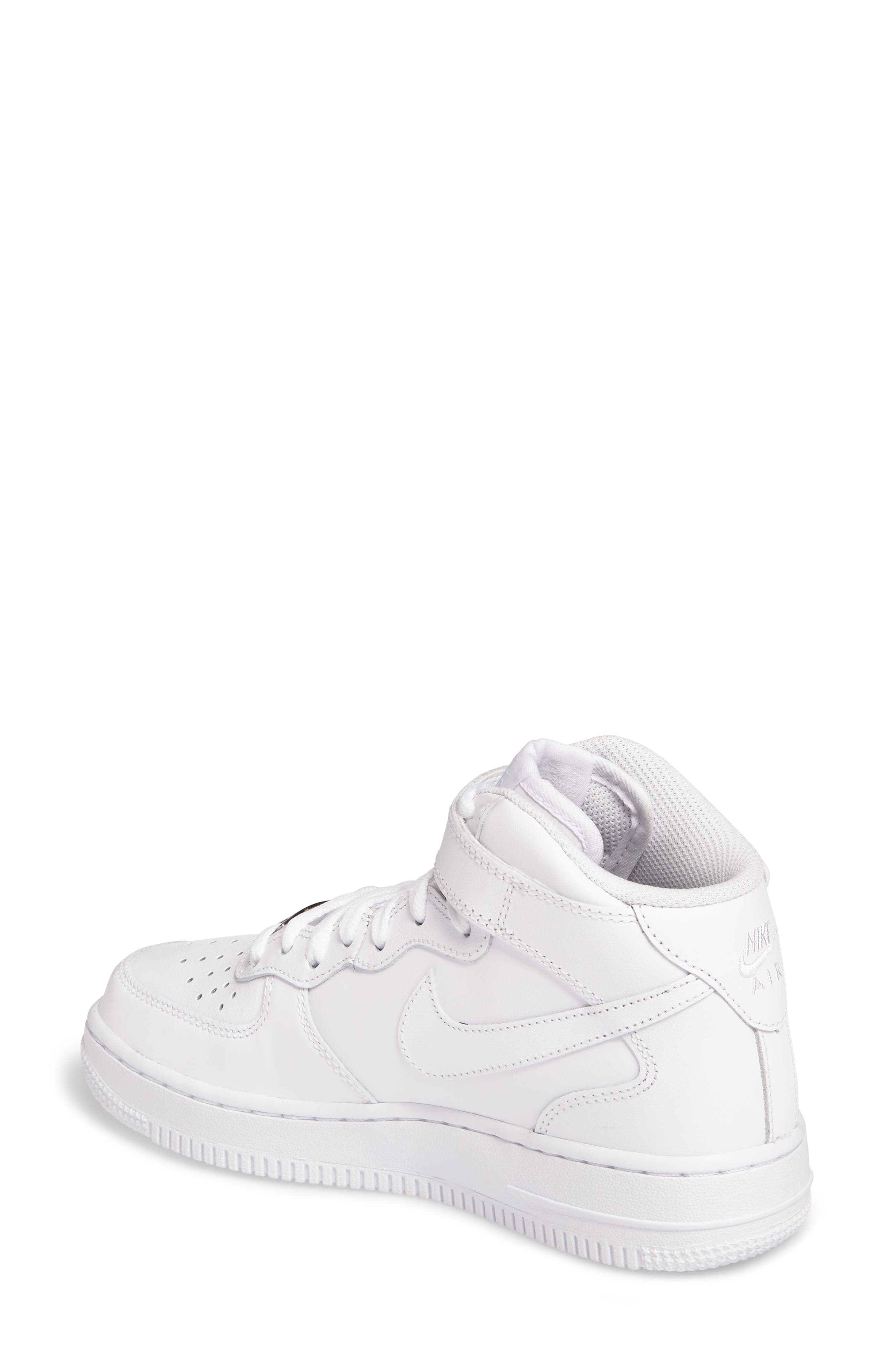 Air Force 1 '07 Mid Sneaker, Alternate, color, WHITE/ WHITE