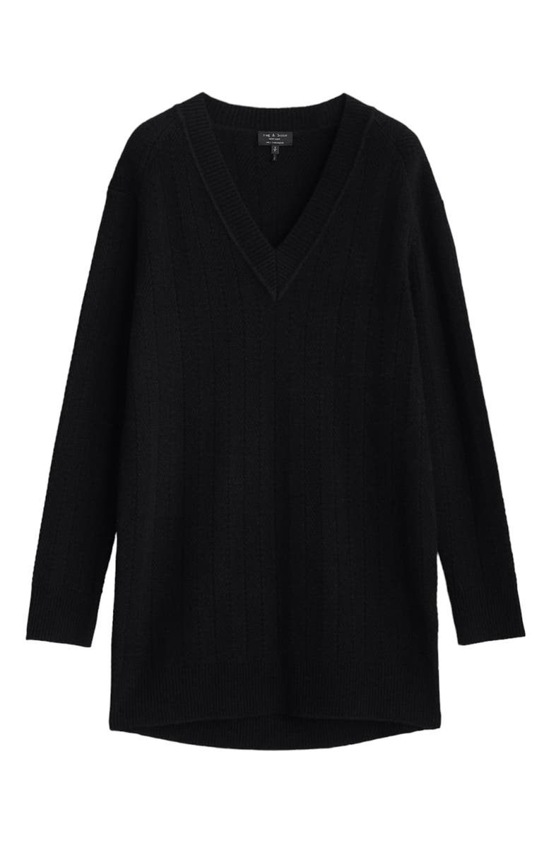 rag & bone Durham Cashmere Sweater Dress, Alternate, color, Black
