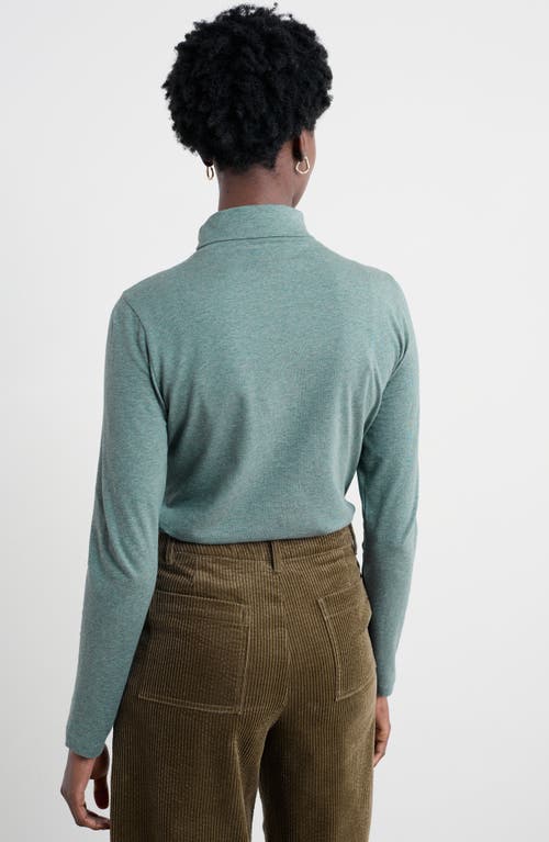 Seasalt Cornwall Landing Turtleneck Stretch Organic Cotton Top In Green