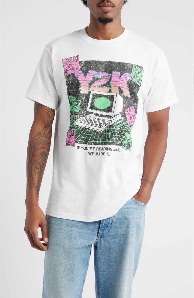 Club Vintage Y2K Cotton Graphic T-Shirt, Main, color, White