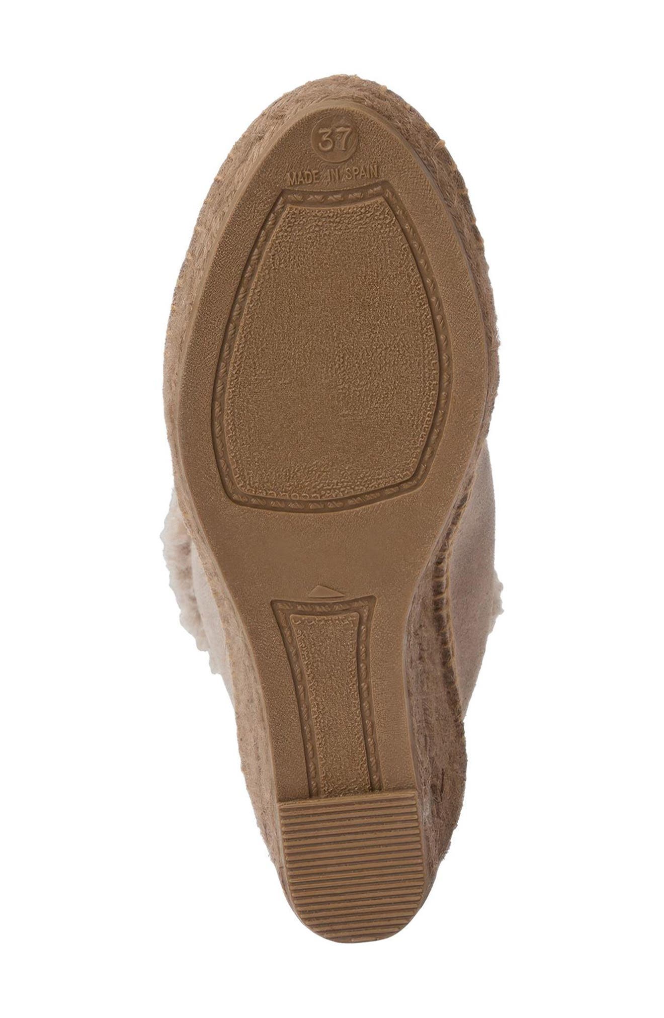 Genuine Shearling & Suede Wedge Bootie, Alternate, color, TAUPE SUEDE