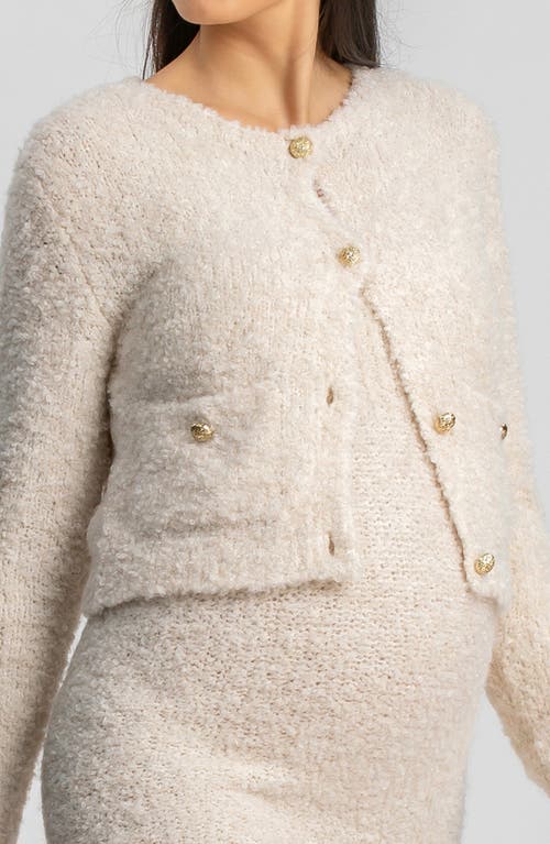 Pietro Brunelli Maternity Verbier Strapless Bouclé Maternity Minidress In White