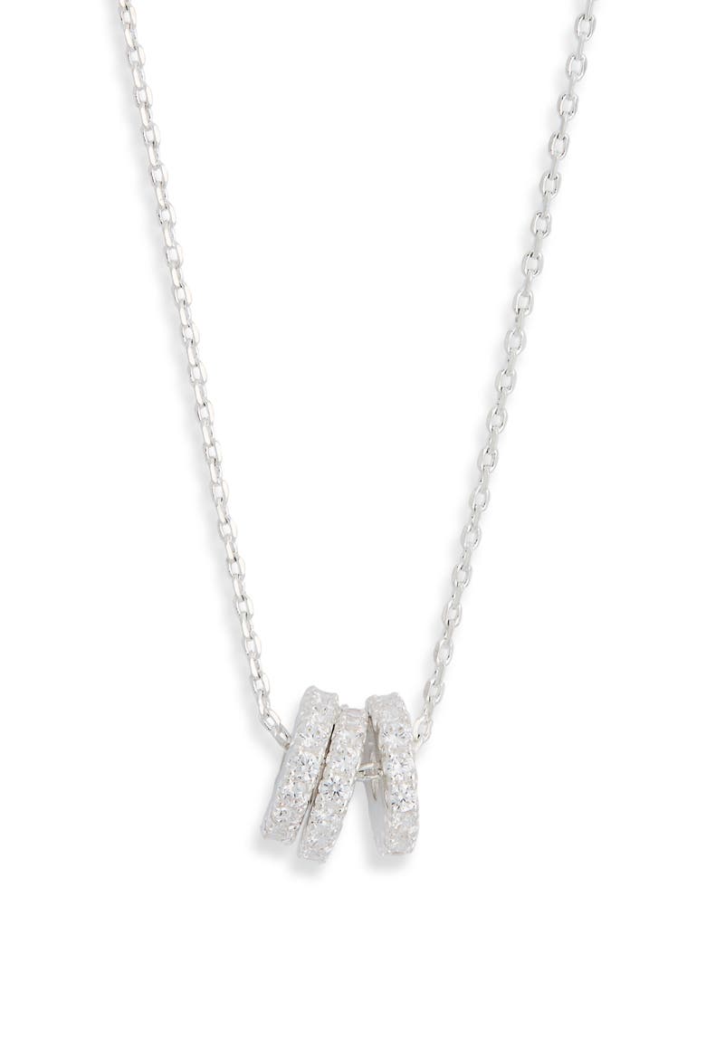 Cubic Zirconia Rondelle Necklace, Alternate, color, CLEAR- SILVER
