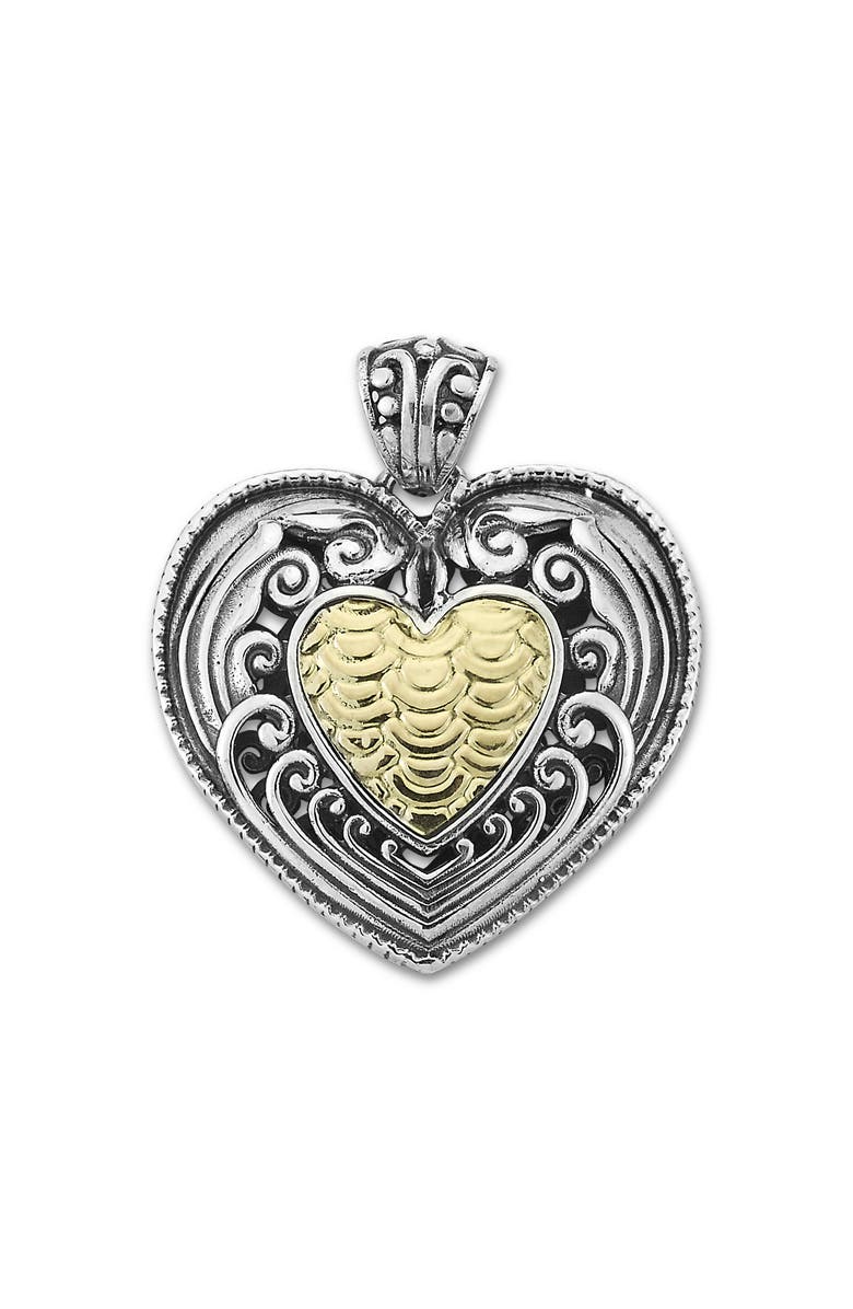 SAMUEL B. 18K Yellow Gold & Sterling Silver Heart Pendant, Main, color, Silver/ Gold