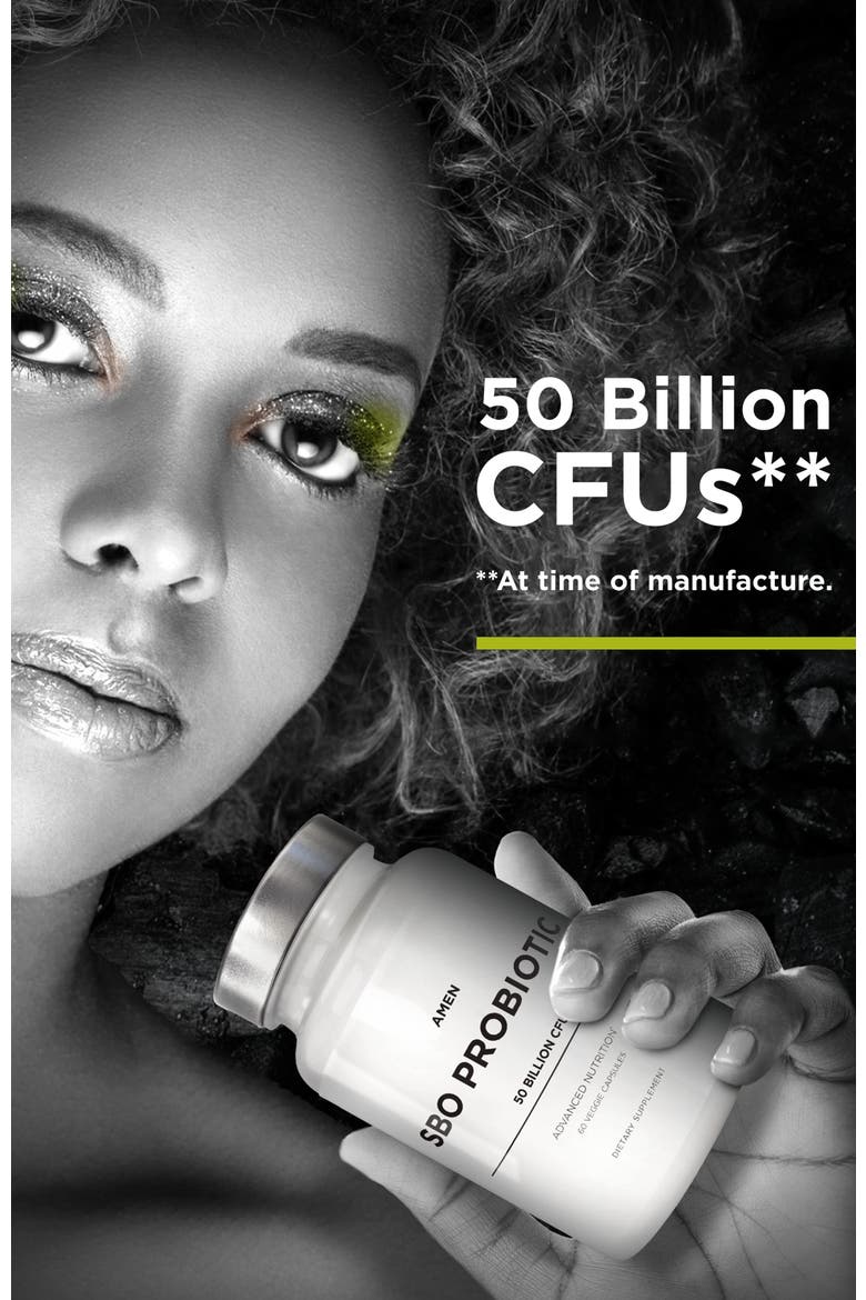 Amen SBO Probiotic 50 Billion CFUs + Prebiotics, Alternate, color, White