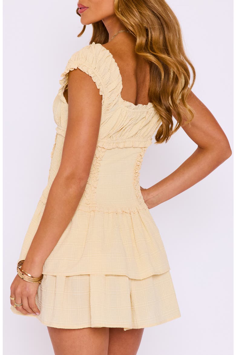 Canary Ruffle Tiered Minidress, Alternate, color, BUTTER