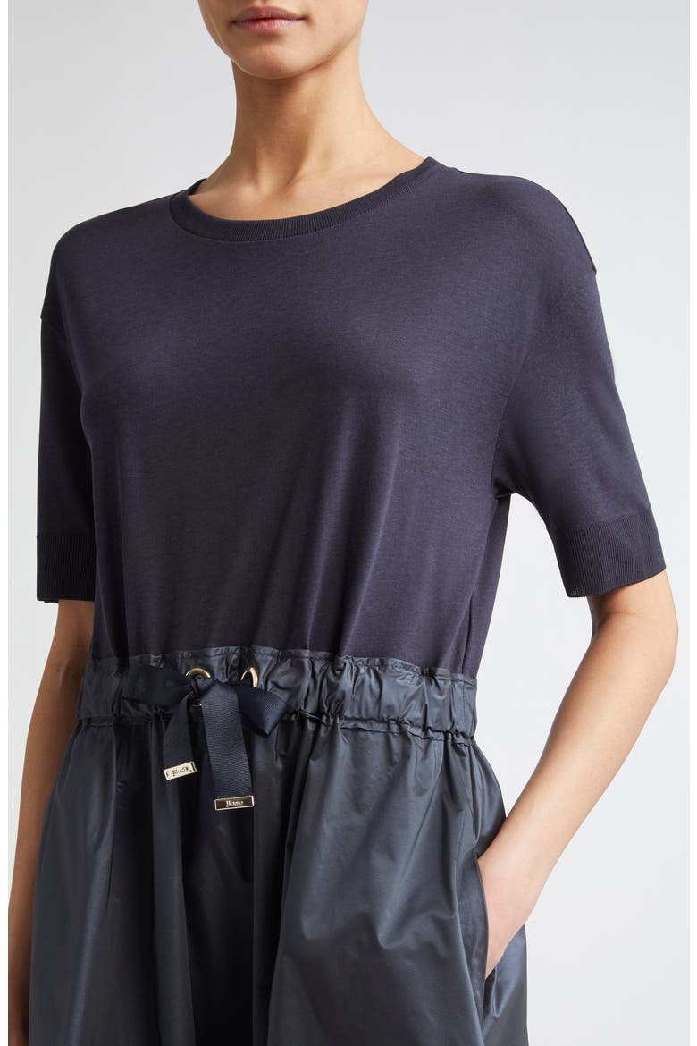 Mixed Media Dress, Alternate, color, NAVY