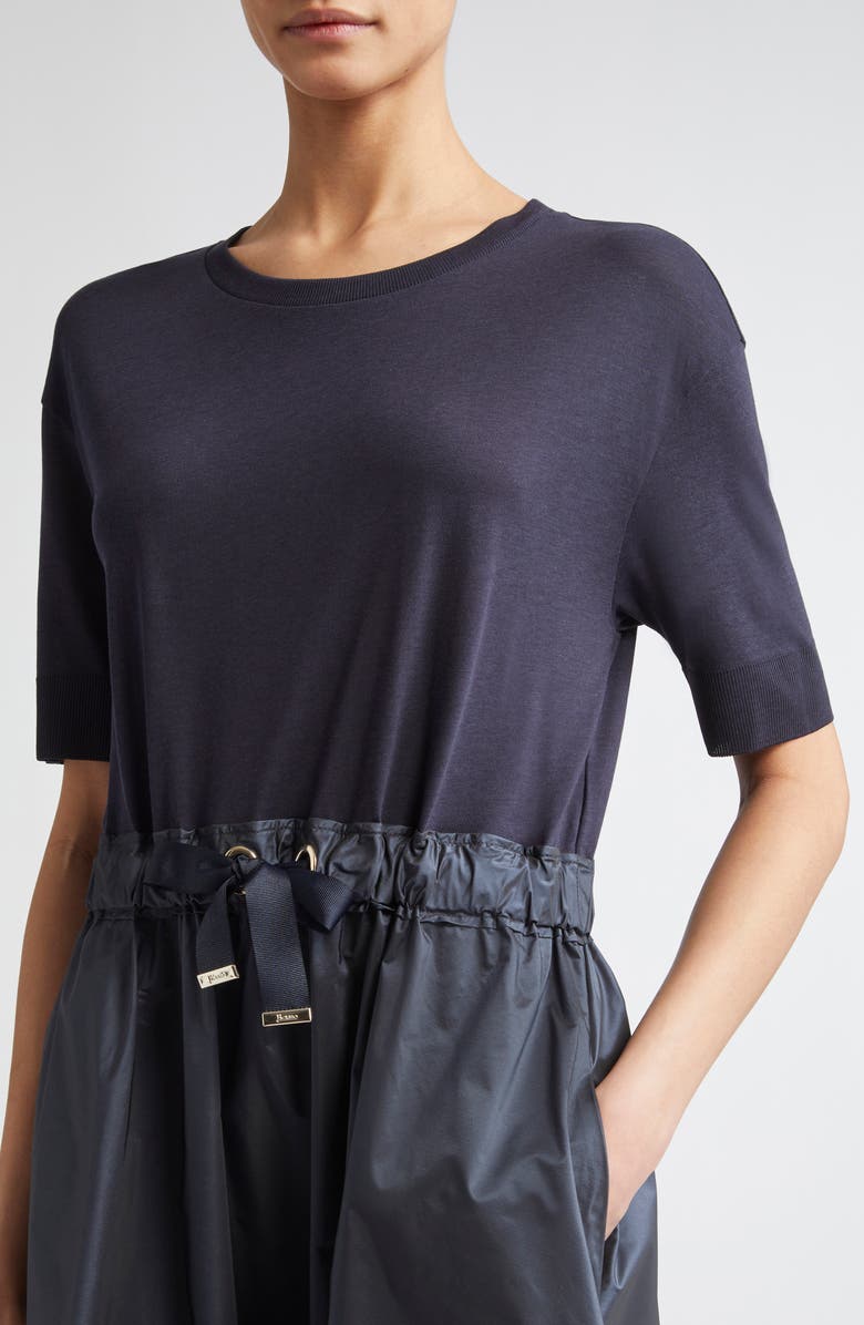 Herno Mixed Media Dress, Alternate, color, 