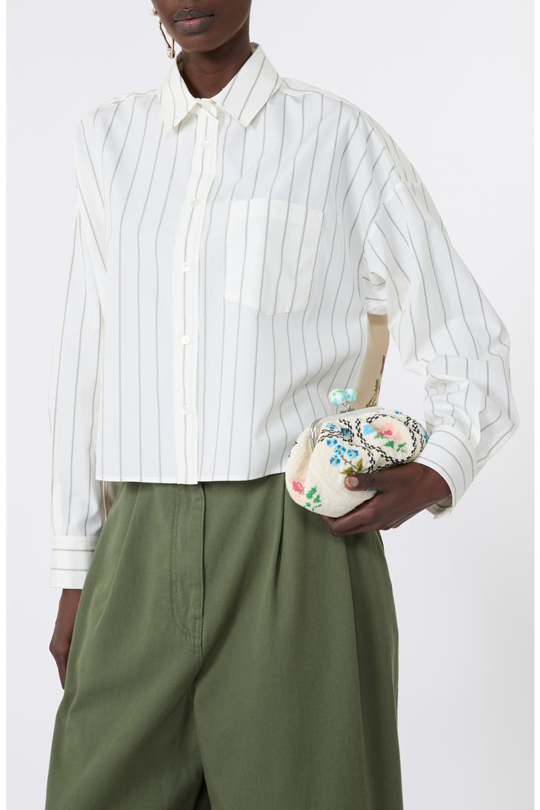 Certosa Pinstripe Cotton Shirt, Alternate, color, BROWN