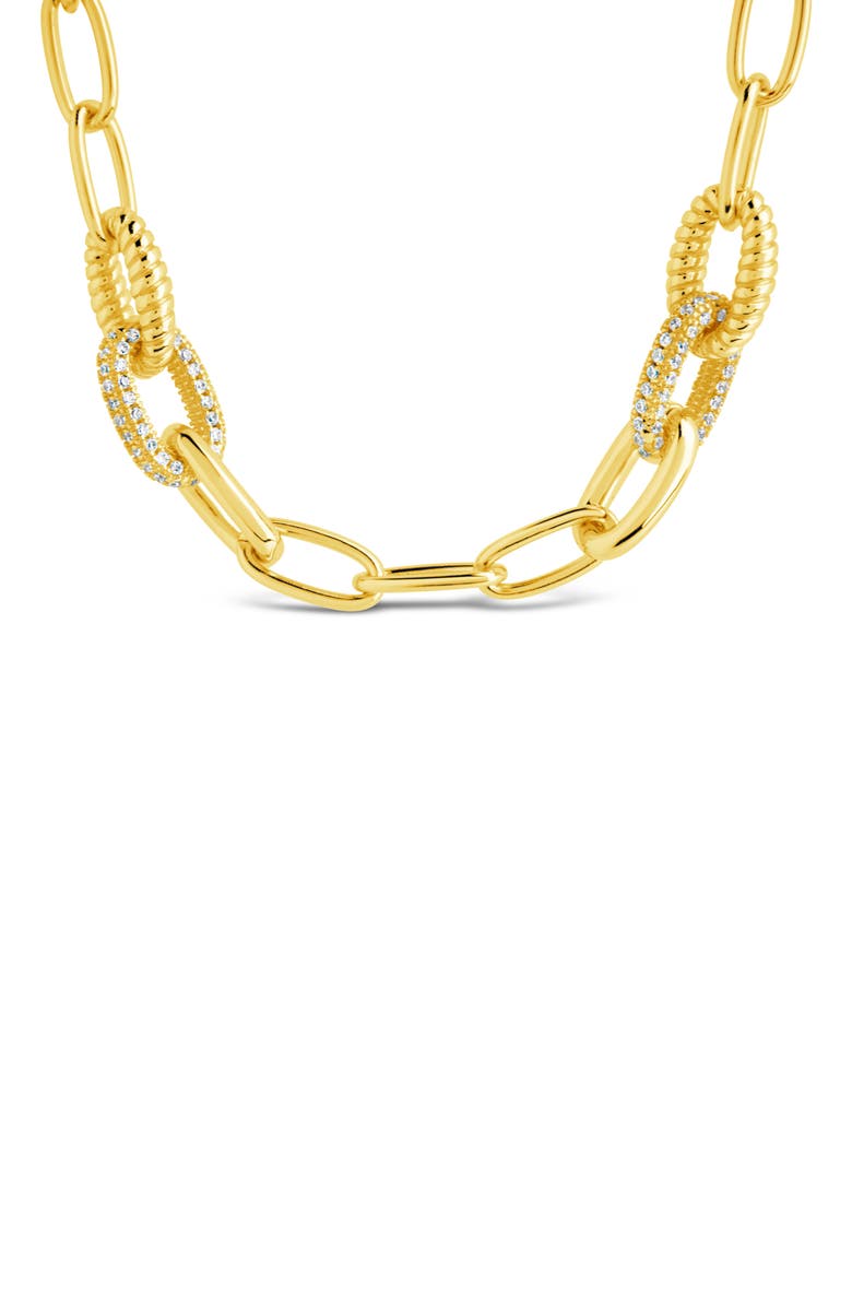 Sterling Forever Samar Chain Link Necklace, Alternate, color, Gold