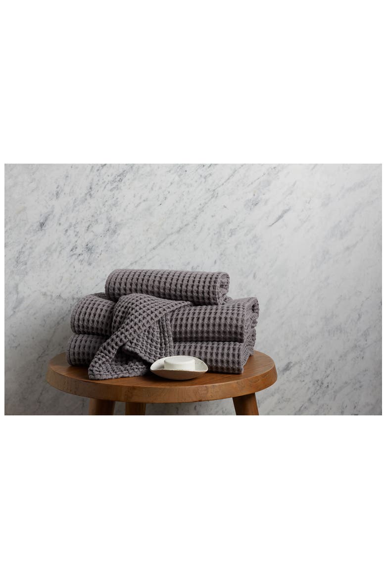 Turkish Cotton Waffle Bath Essentials, Alternate, color, CHARCOAL