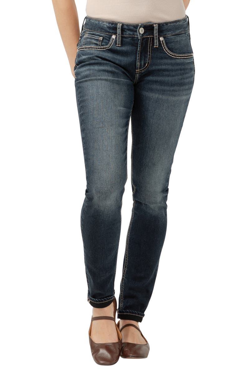 Silver Jeans Co. Skinny Girlfriend Jeans, Main, color, Indigo