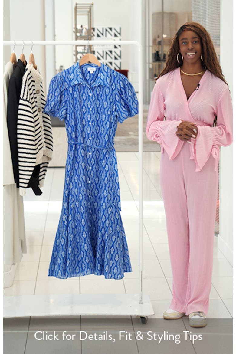Floral Short Sleeve Midi Shirtdress video
