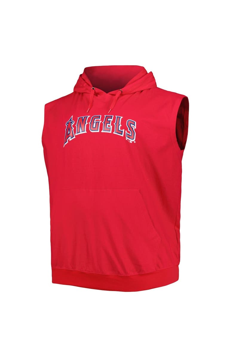 PROFILE Men's Red Los Angeles Angels Jersey Pullover Muscle Hoodie, Alternate, color,