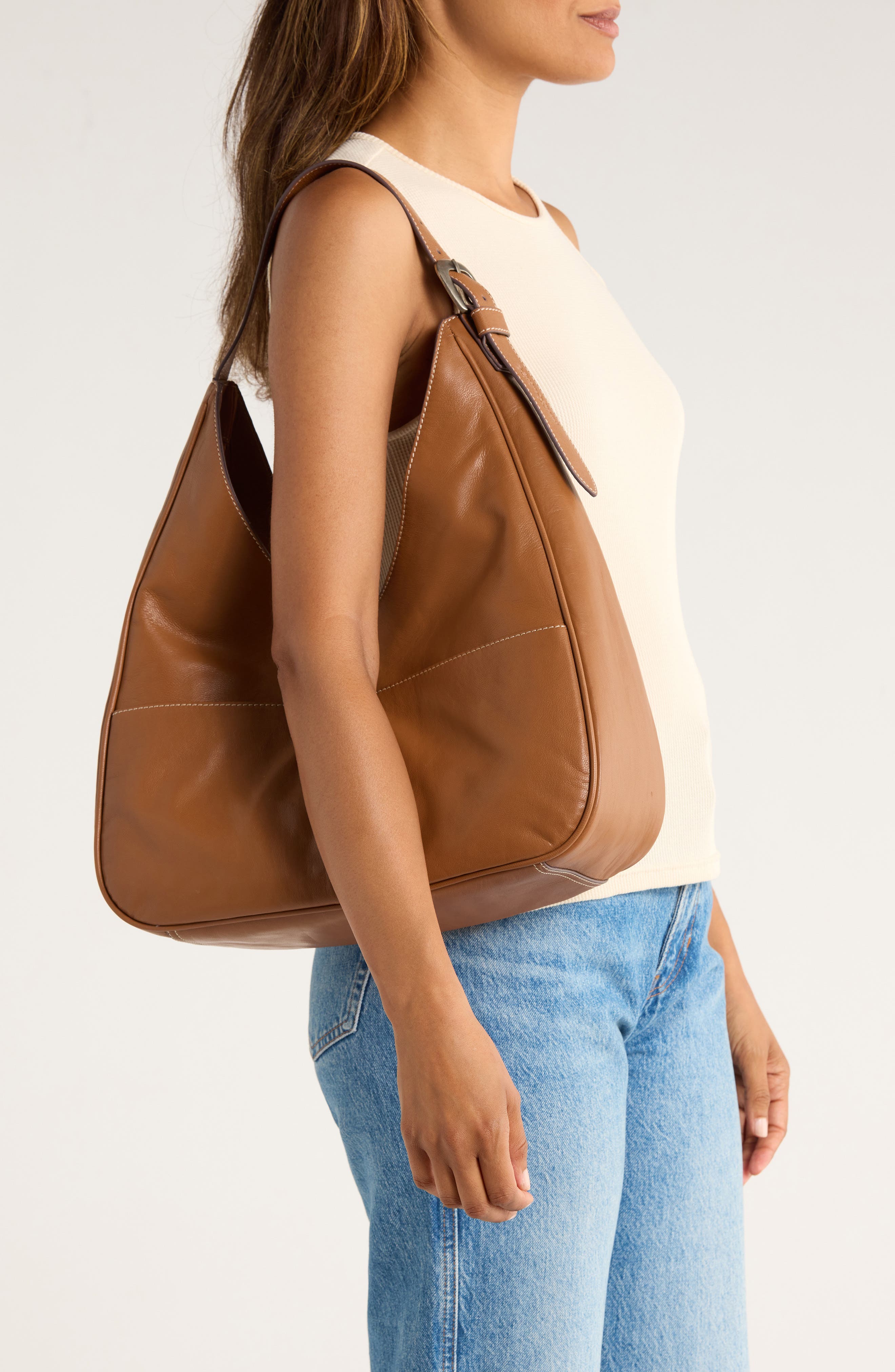 Lucky Brand Luma Hobo Bag, Alternate, color, Honey Tan