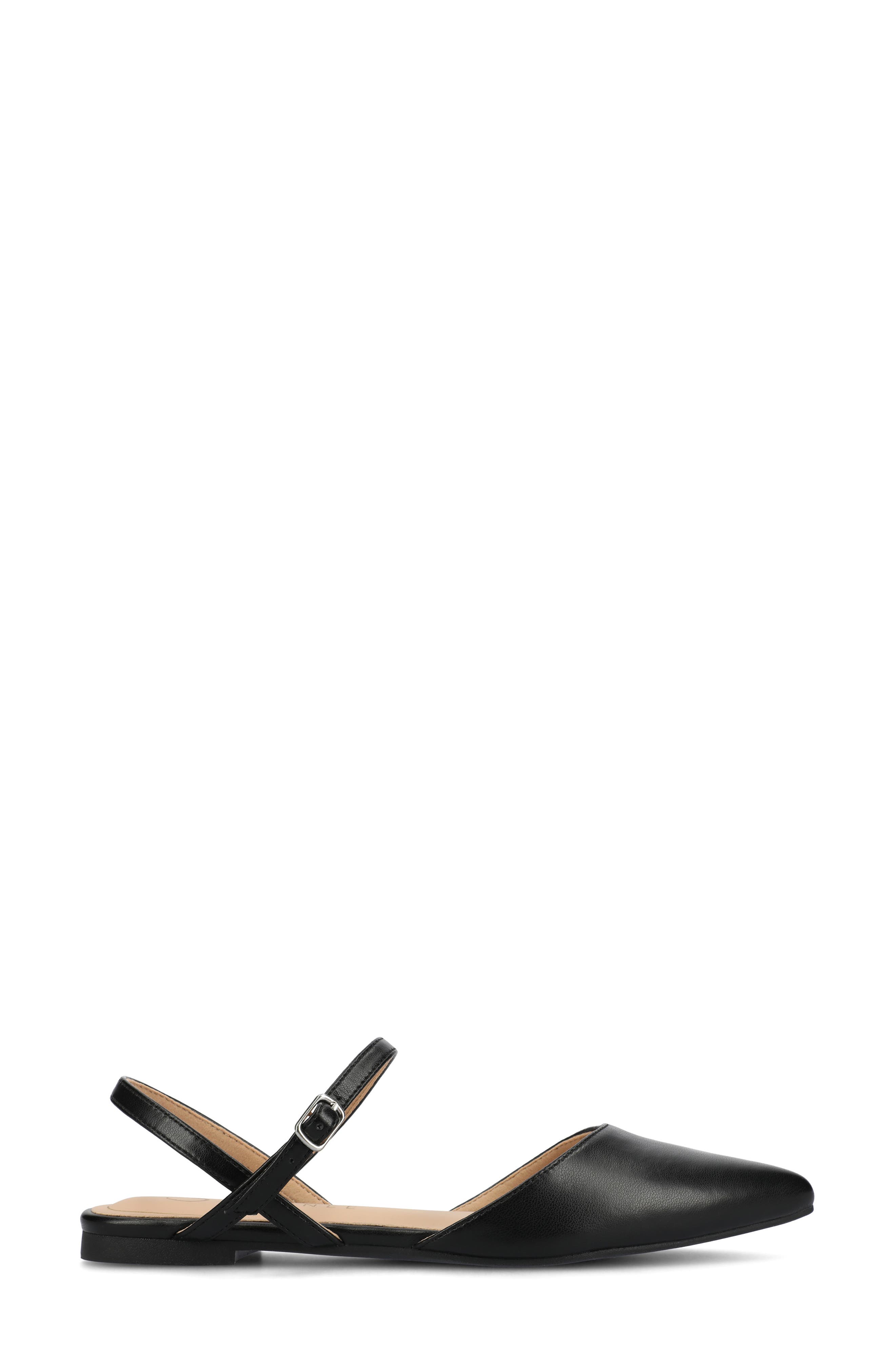 Journee Collection Martine SuperNatural Shades Slingback Flat, Alternate, color, Black