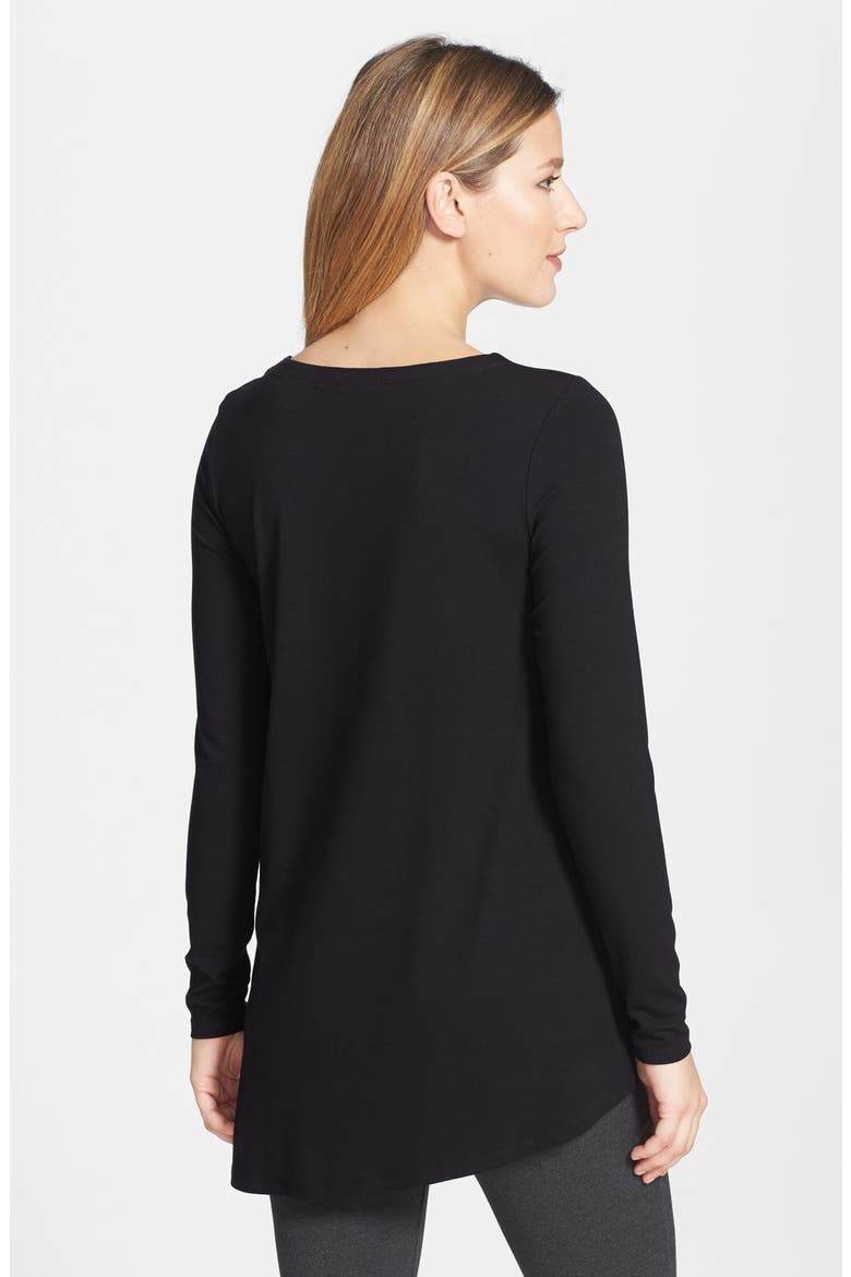 V-Neck Stretch Knit Top, Alternate, color, BLACK