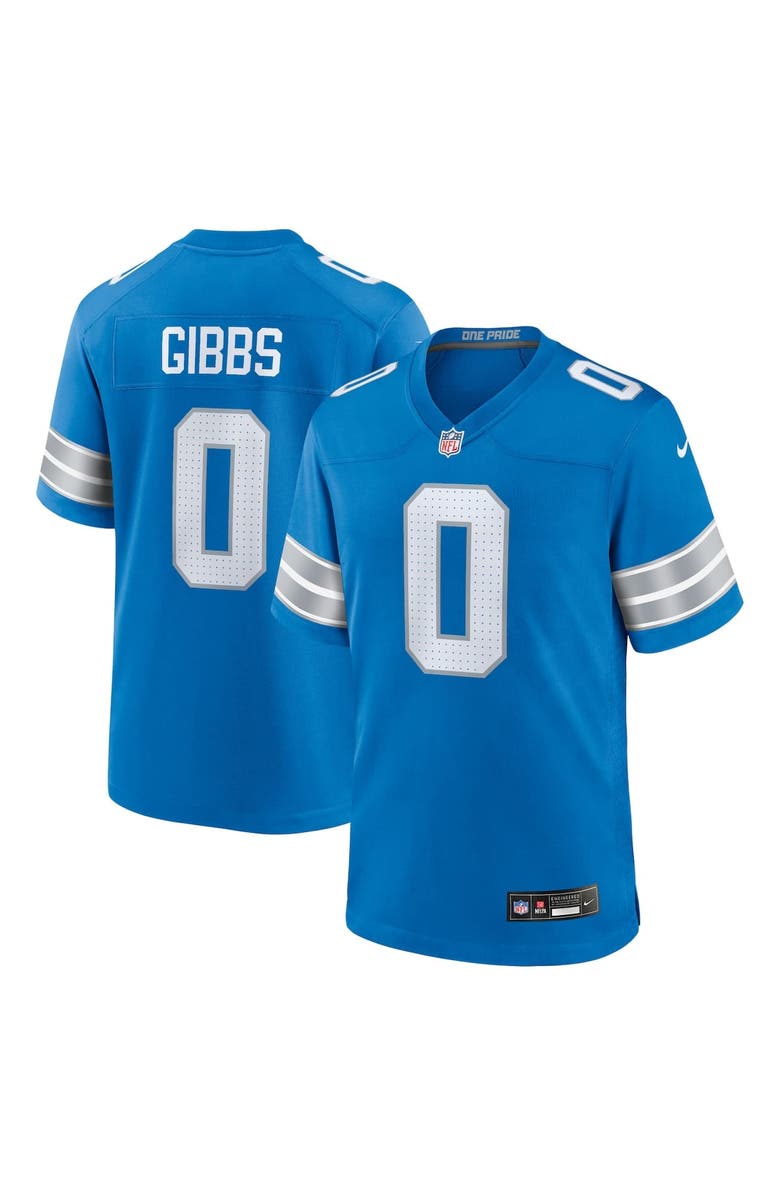 Nike Men's Nike Jahmyr Gibbs Blue Detroit Lions Game Player Jersey, Alternate, color, Blue