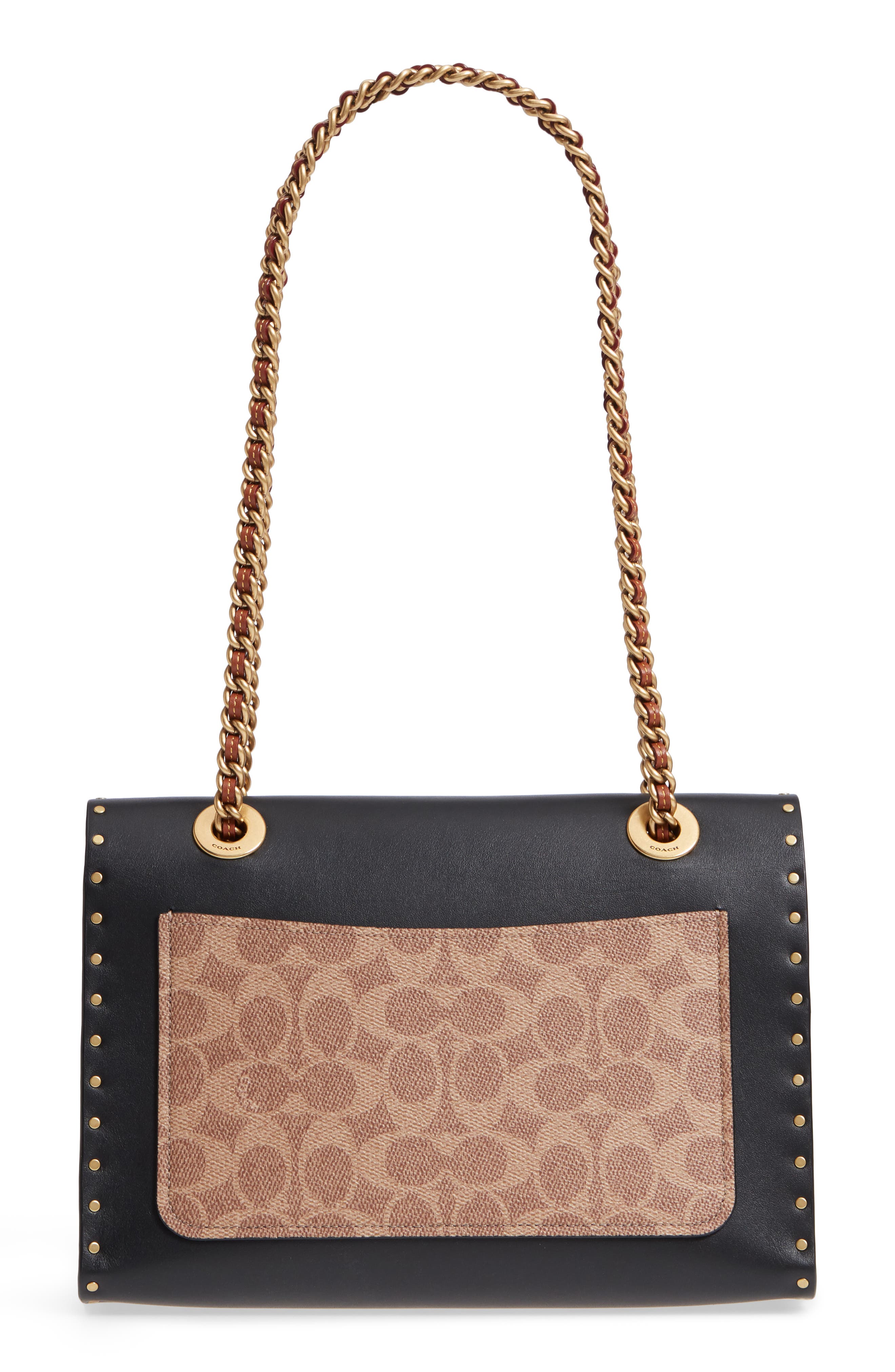 COACH Parker Leather & Genuine Snakeskin Shoulder Bag, Alternate, color, 