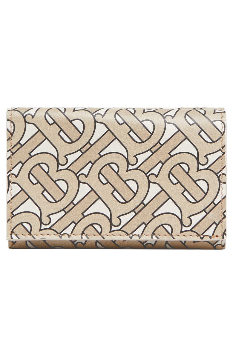 Burberry Lark Logo Print Leather Wallet, Alternate, color,
