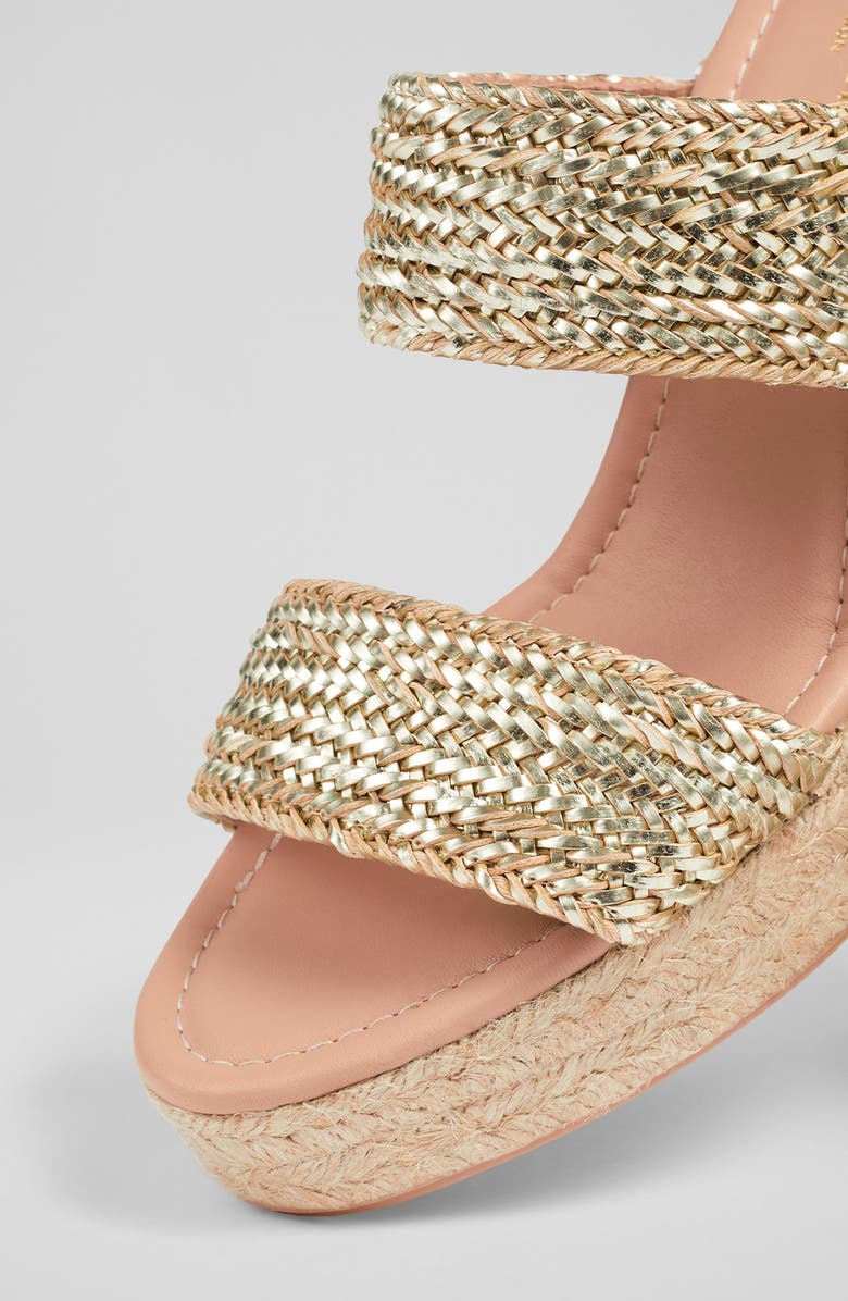 LK Bennett Renlee Platform Wedge Espadrille Sandal, Alternate, color, Gold