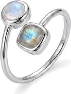 Adornia Labradorite and Moonstone Bypass Ring
