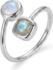 Adornia Labradorite and Moonstone Bypass Ring