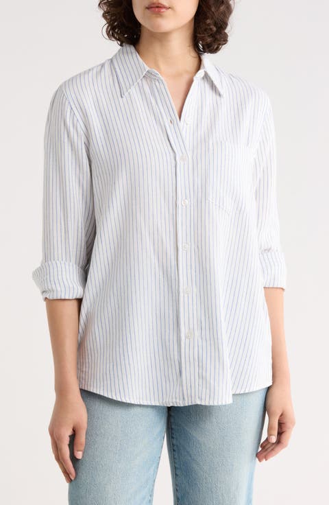 Relaxed Fit Linen Blend Button-Up Shirt