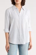 Three Dots Relaxed Fit Linen Blend Button-Up Shirt