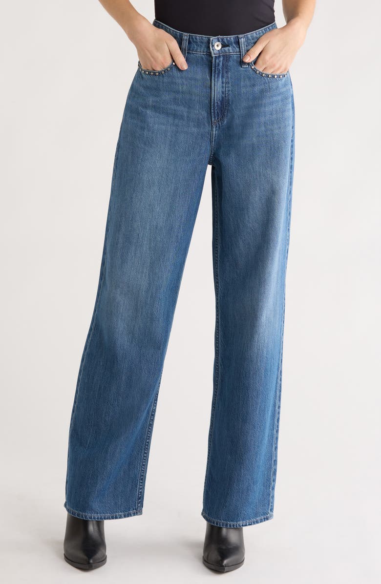 rag & bone Lori Mid Rise Wide Leg Jeans, Main, color, Acid Wash Stud