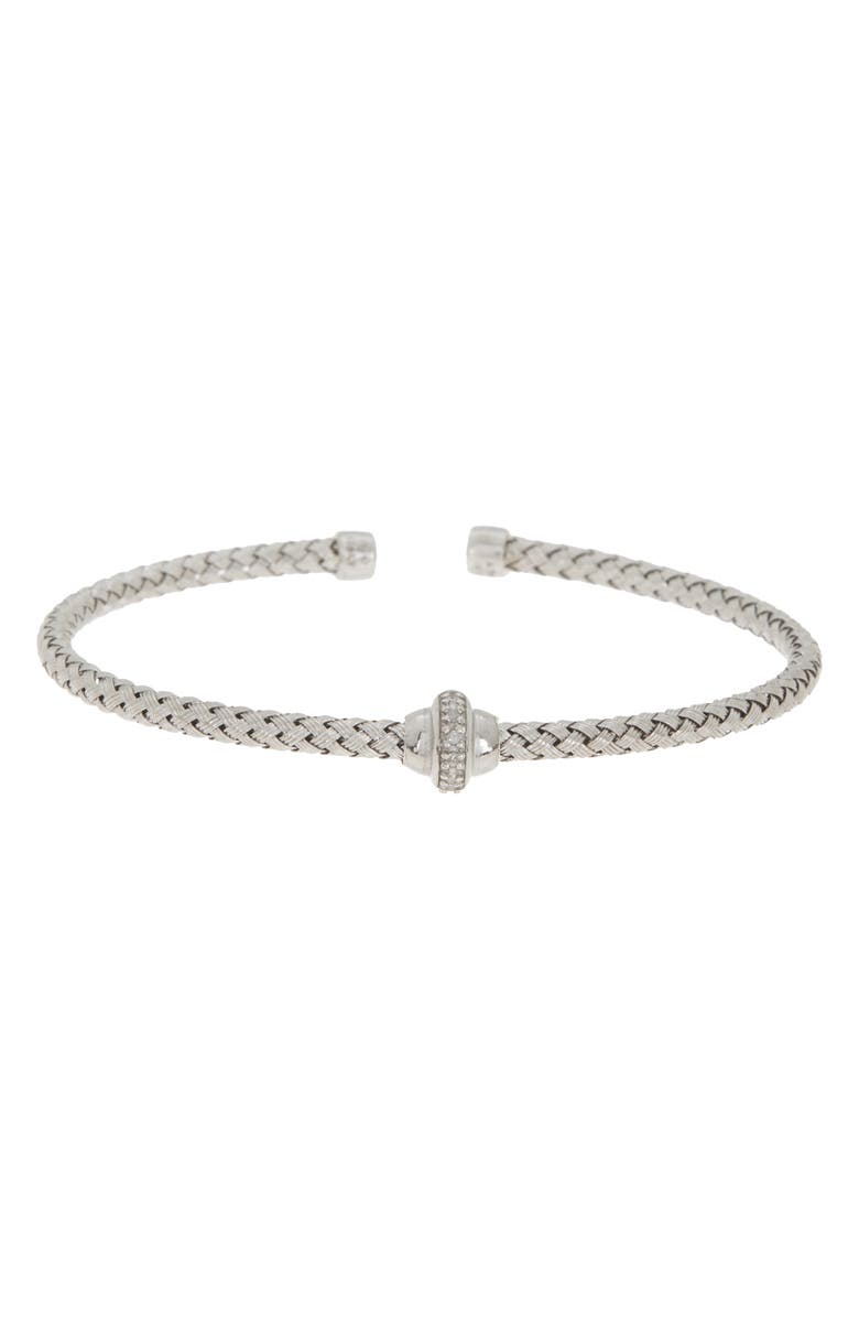 MESHMERISE 18K Gold Plated Two-Tone Diamond Bangle Bracelet - 0.10 ctw, Main, color,